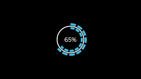 Pie-Chart-0-to-65%-Percentage-Infographics-Loading-Circle-Ring-or-Transfer,-Download-Animation-with-alpha-channel.